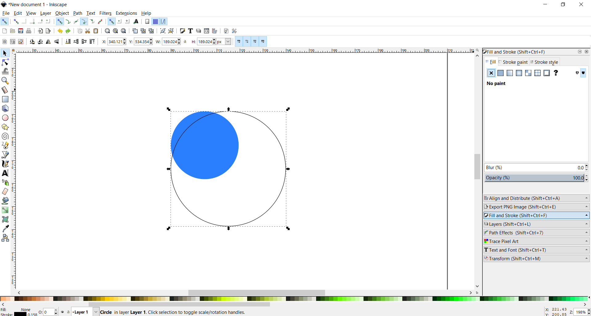 2 circles inkscape